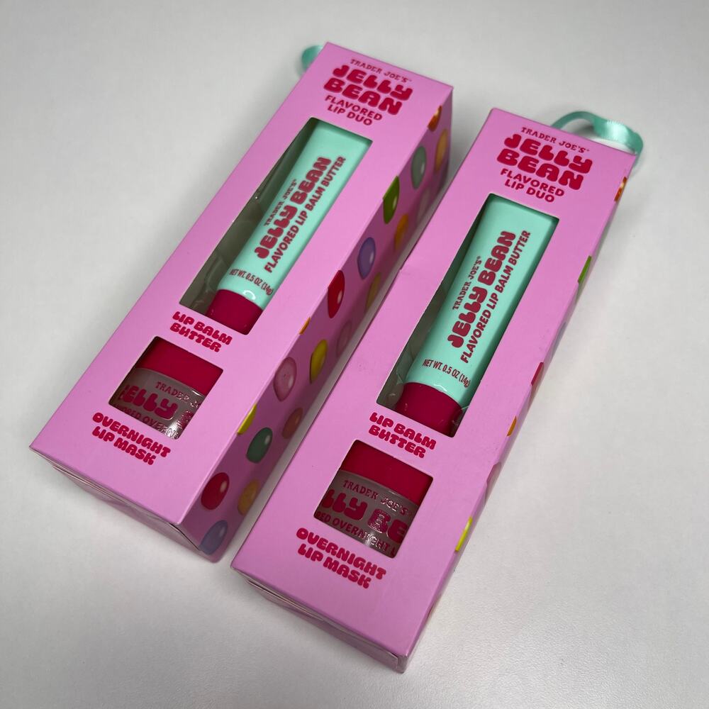 2x Trader Joe's Jelly Bean Flavored Lip Duo — Lip Balm Butter + Overnight Mask!